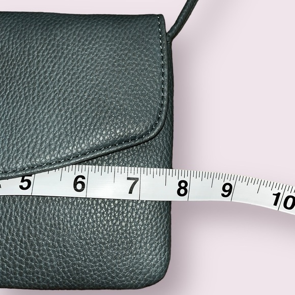 Rubi Faux Leather Crossbody Bag Charcoal Grey Gold Mini Casual Contemporary NWT - Picture 6 of 8